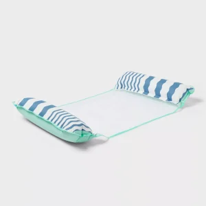 Water Hammock Pool Lounger Blue Stripes